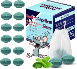 Mouse Repellent,Peppermint Mouse Repellent, Natural Mice Repellent for Indoor and Outdoor Use, Effective Against Mice, Rats, and Other Pests, Safe for Pets and Family.(12pack)
