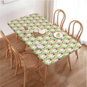 Multi Elastic Fitted Picnic Table Cover Colorful Detailed Mixed Narcissus Flower Tablecloth ?Suitable for Camping Party and Picnic Daffodil Fits up 4 Foot Tables