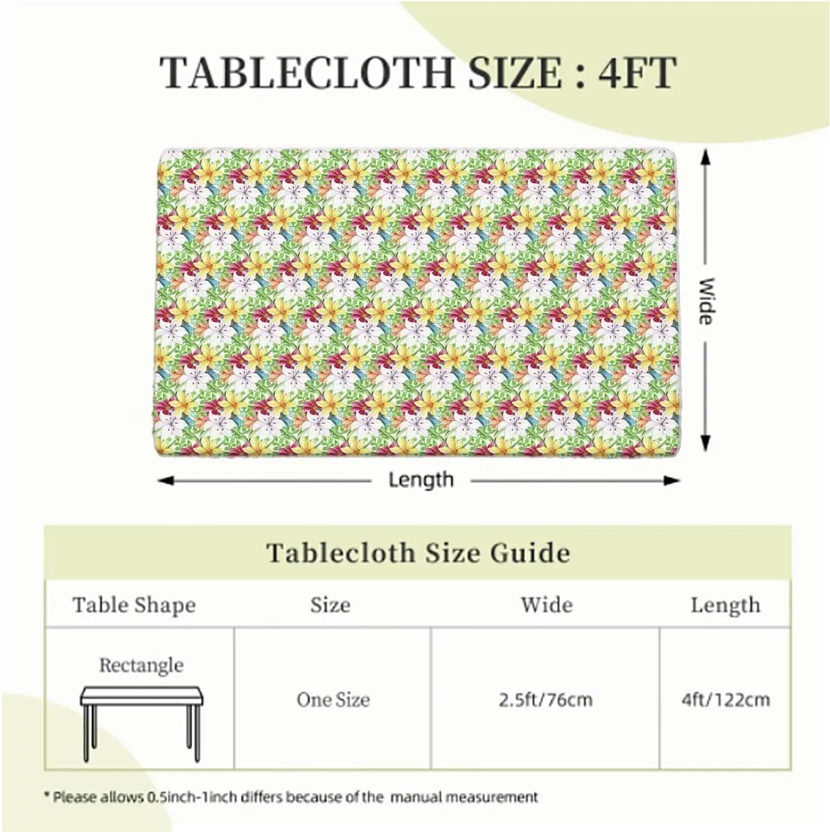 Multi Elastic Fitted Picnic Table Cover Colorful Detailed Mixed Narcissus Flower Tablecloth ?Suitable for Camping Party and Picnic Daffodil Fits up 4 Foot Tables