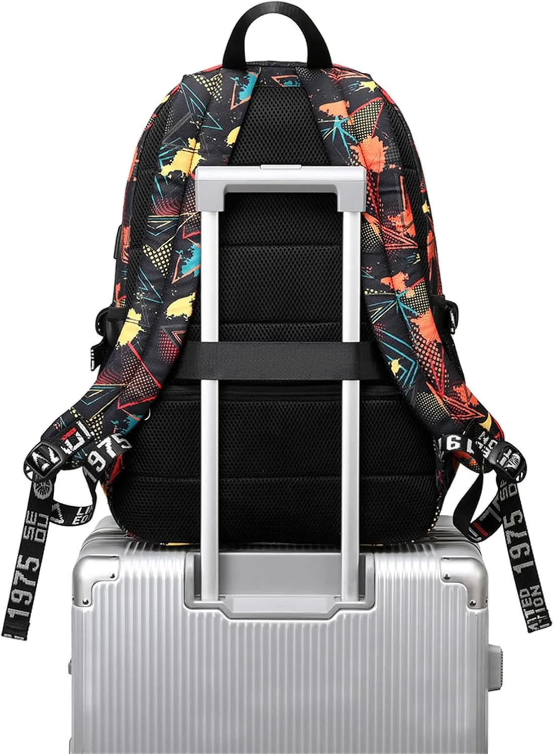 Multifunction Waterproof Car Book Bag-Basic Large Capacity Travel Bag Casual Backpack with USB Charging Port