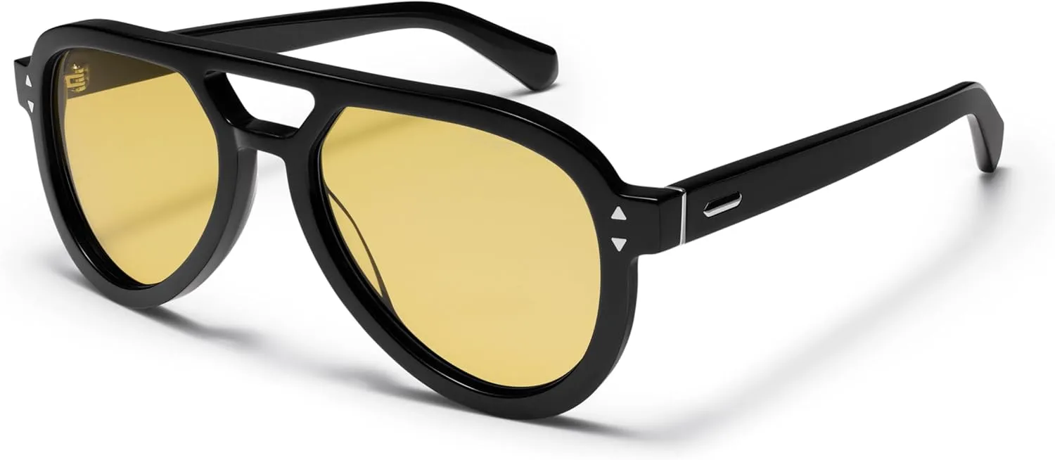 MVMT Hollywood Aviator Sunglasses, Acetate Frame, Polarized, Water-Resistant and Smudge-Proof Lenses