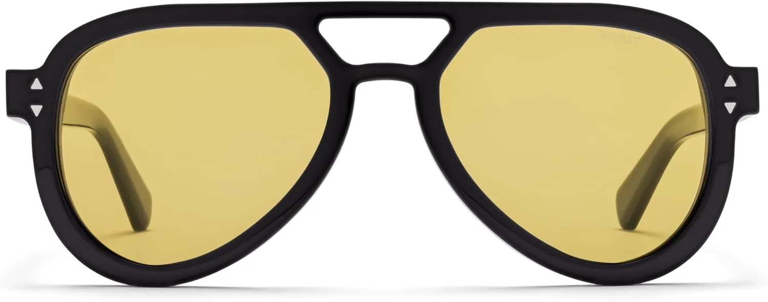 MVMT Hollywood Aviator Sunglasses, Acetate Frame, Polarized, Water-Resistant and Smudge-Proof Lenses