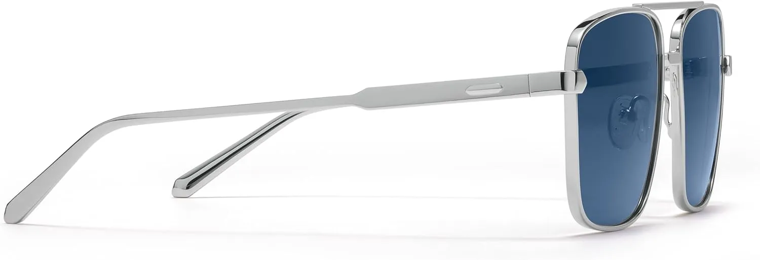 MVMT Horizon Square Aviator Sunglasses with Polarized, Water-Resistant, and Smudge-Proof Lenses