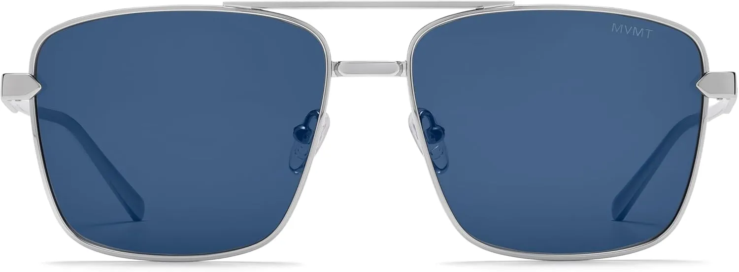 MVMT Horizon Square Aviator Sunglasses with Polarized, Water-Resistant, and Smudge-Proof Lenses