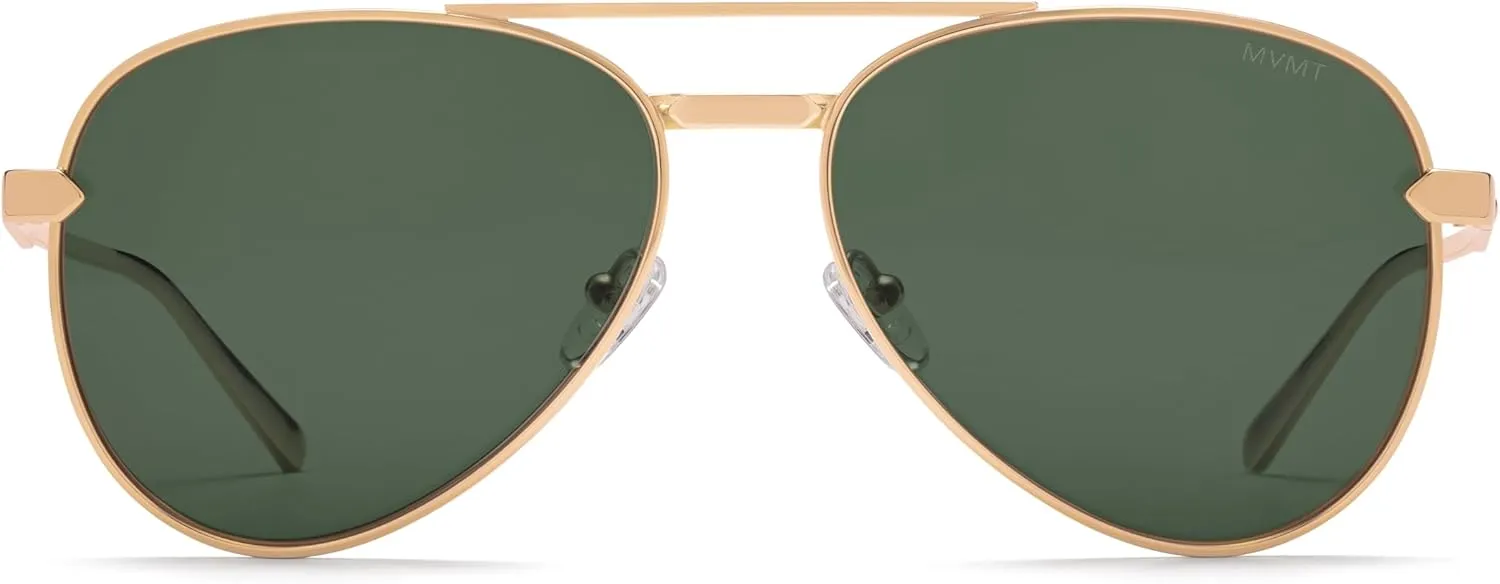 MVMT Miramar Aviator Sunglasses with Polarized, Water-Resistant, and Smudge-Proof Lenses