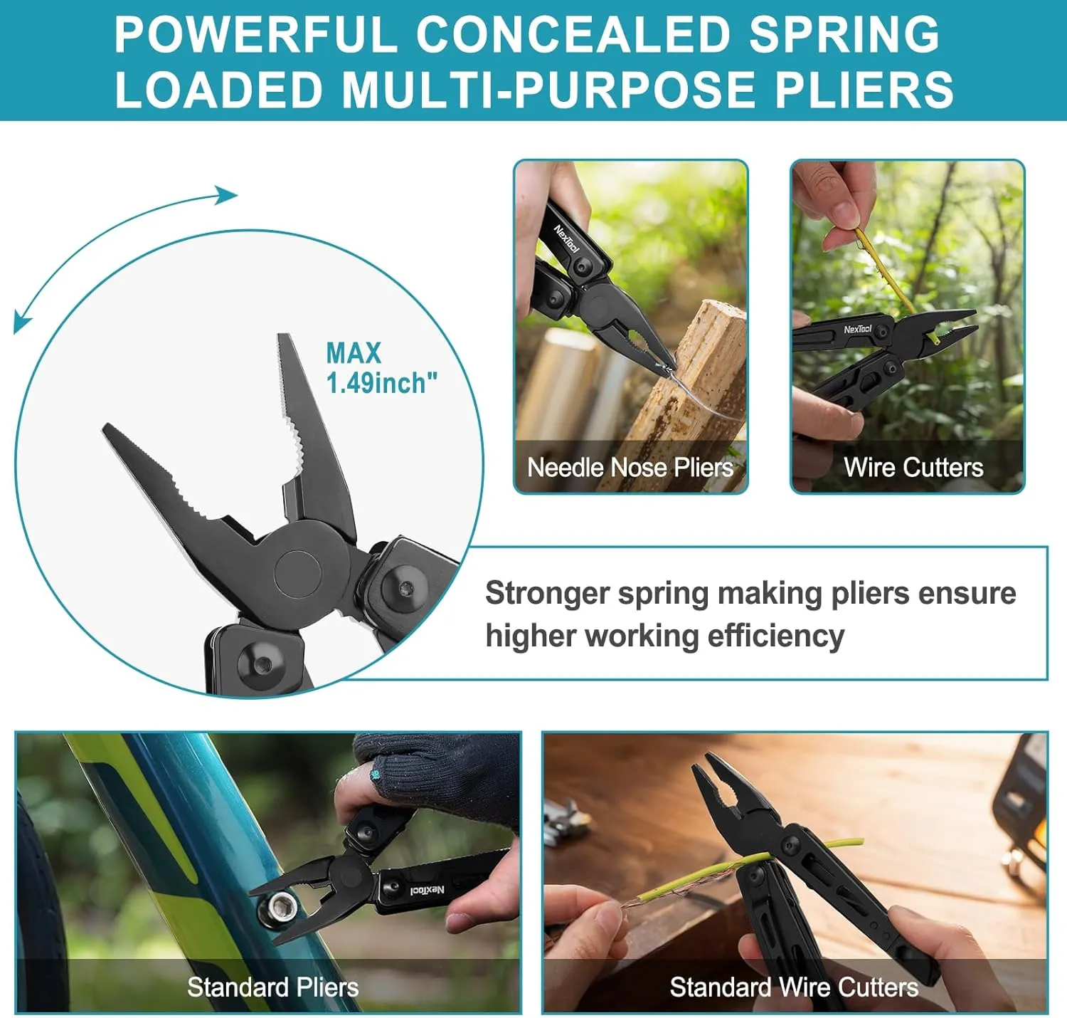 NexTool Adjustable Wrench Multitool, 9 in 1 Multi Tool with Multitool Pliers, Adjustable Wrench, Pocket Knife and Screwdriver, Foldable Stainless Steel Multi-Tool for Mechanical Maintenance, Camping