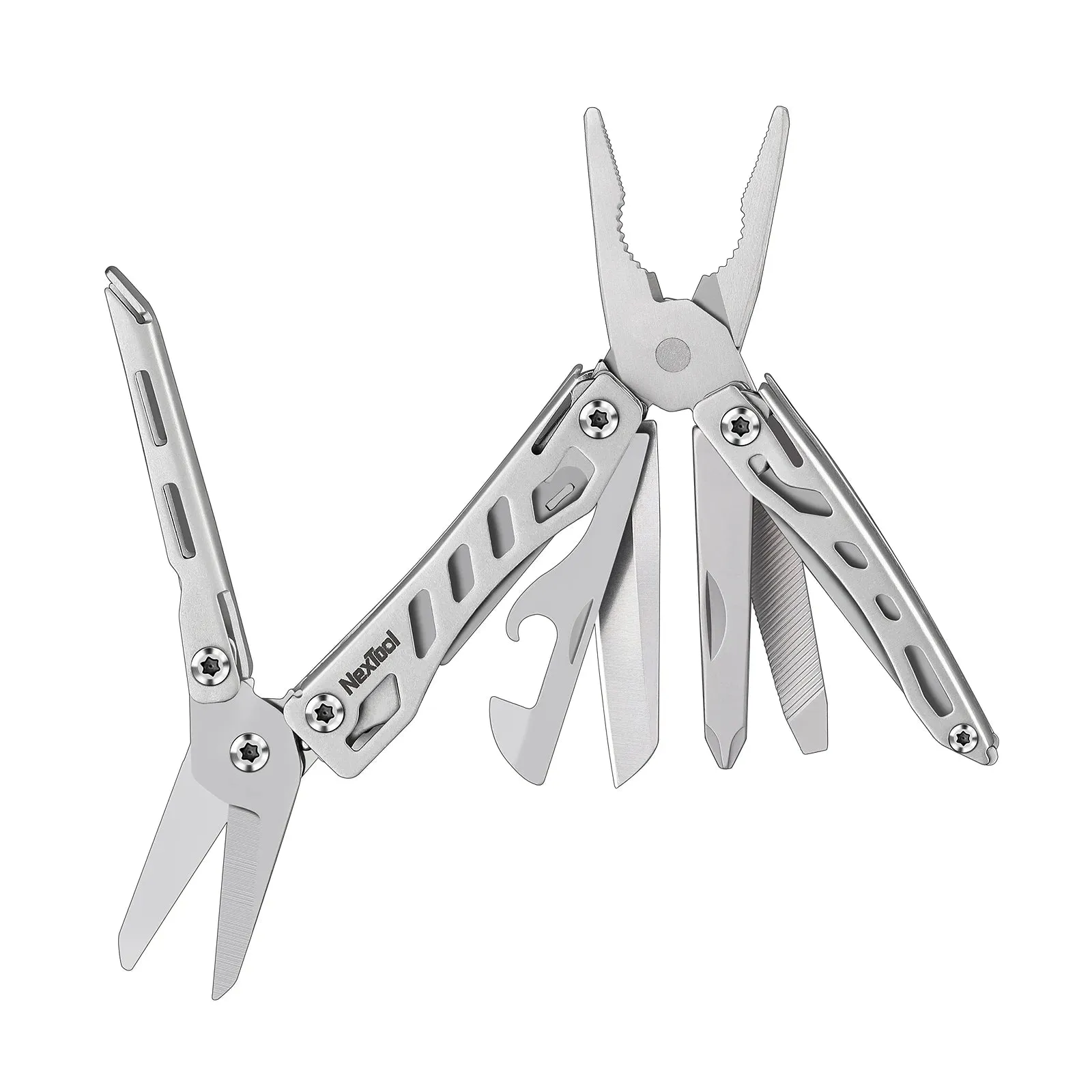 NEXTOOL Mini Flagship 10-in-1 Multitool in Red/Green with Pliers and Screwdrivers