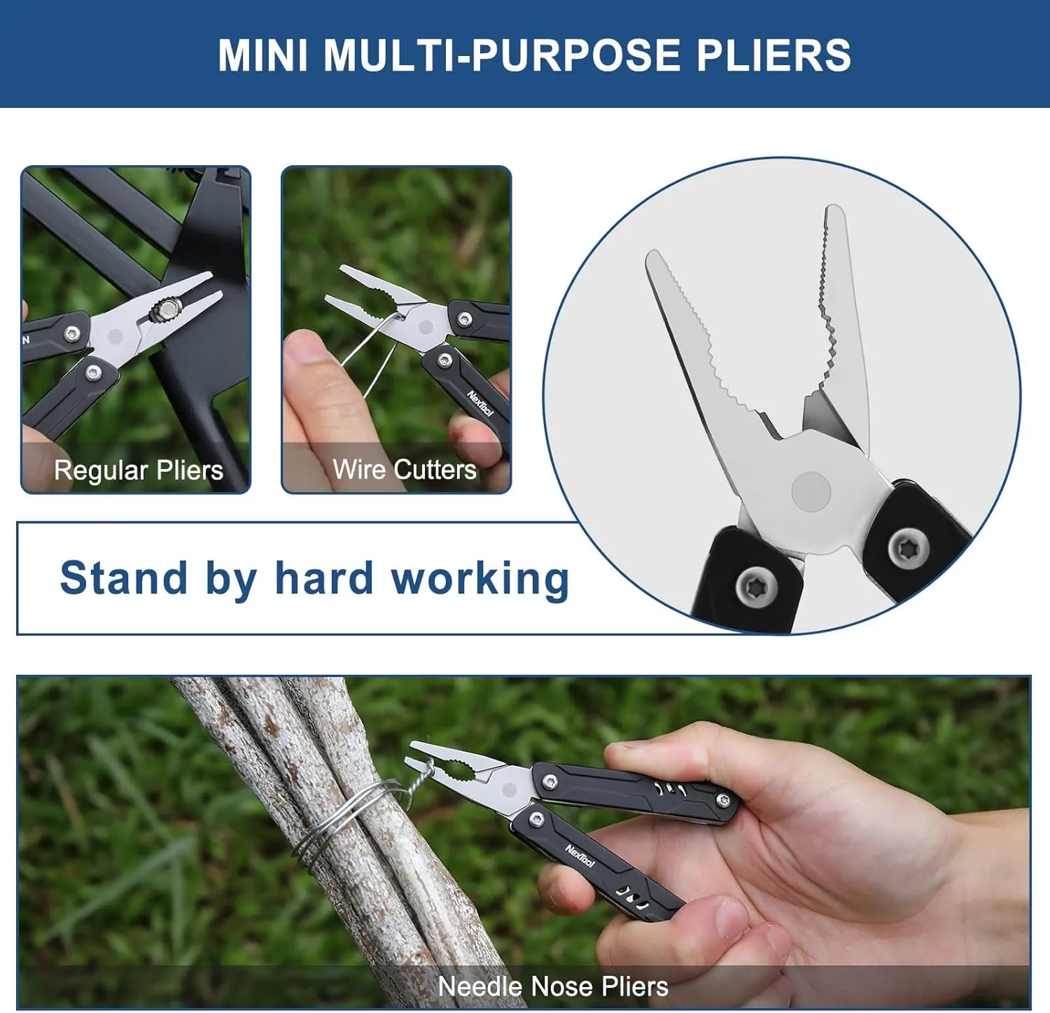 NexTool Mini Multitool - 9 in 1 Keychain Multitool with Needle Nose Pliers, Scissors, SIM Extractor and Screwdrivers for Travel, EDC, TSA Approved