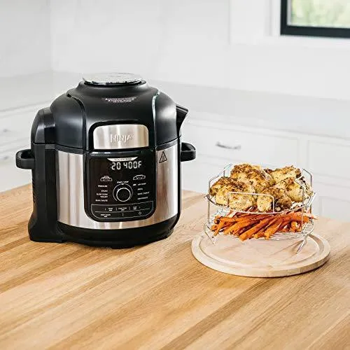 Ninja FD401 Foodi 8-Quart 9-in-1 Deluxe XL Pressure Cooker, Broil, Dehydrate, Slow Cook, Air Fryer, and More, with a Stainless Finish