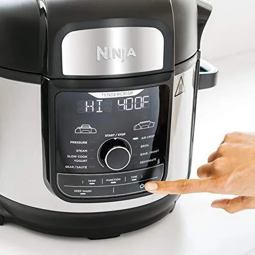 Ninja FD401 Foodi 8-Quart 9-in-1 Deluxe XL Pressure Cooker, Broil, Dehydrate, Slow Cook, Air Fryer, and More, with a Stainless Finish