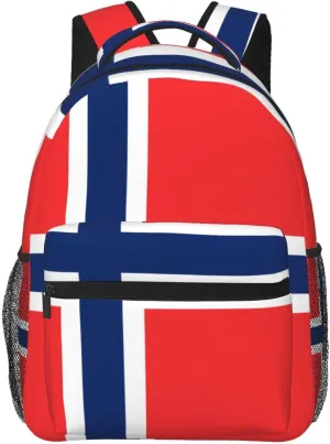 Norwegian flag Backpack, suitable for light travel, daily multi-purpose bag, suitable for commuting, cycling, work