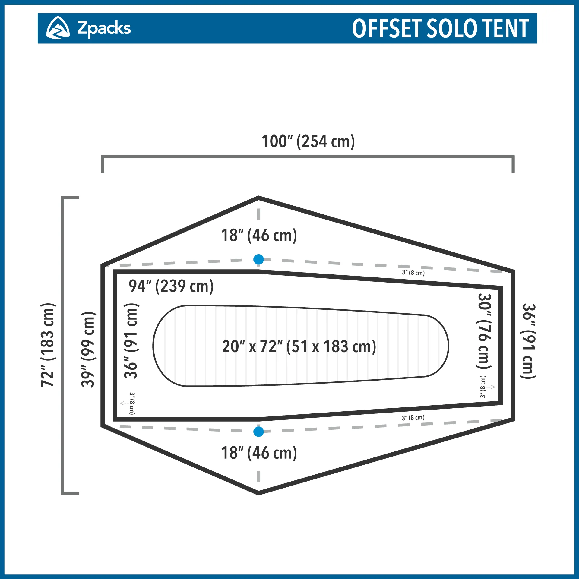 Offset On-time shipping Tent Solo Functional