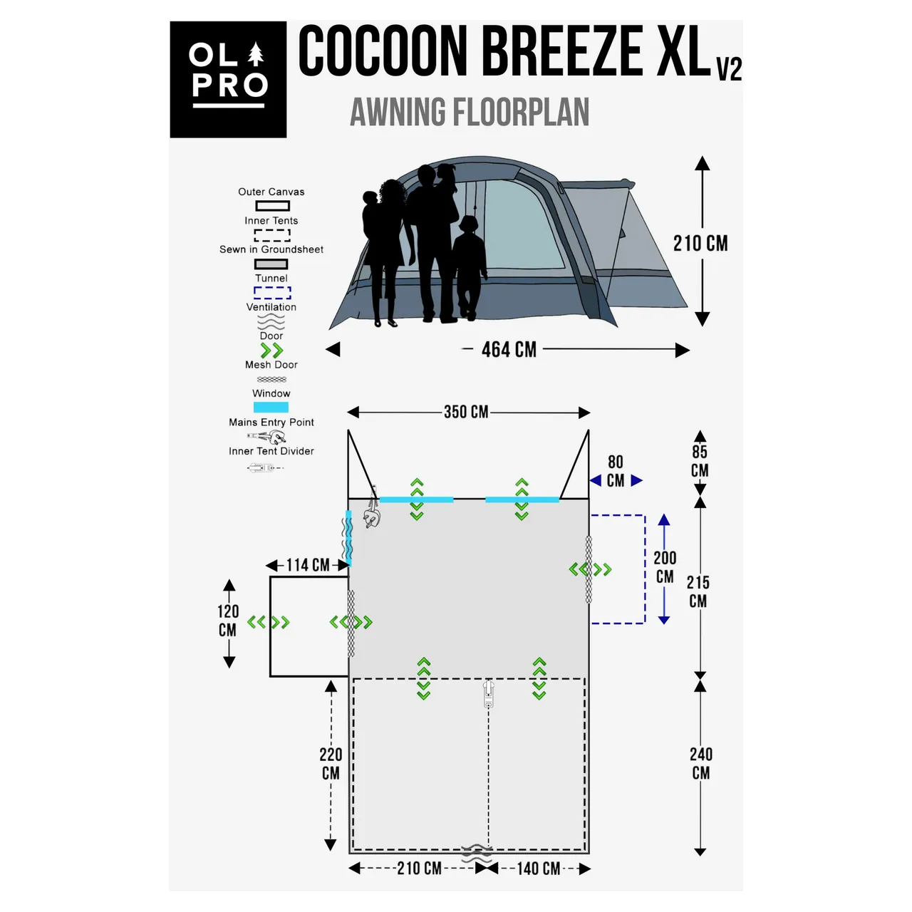 Olpro Cocoon Breeze XL v2 Motorhome Awning ( Grey )