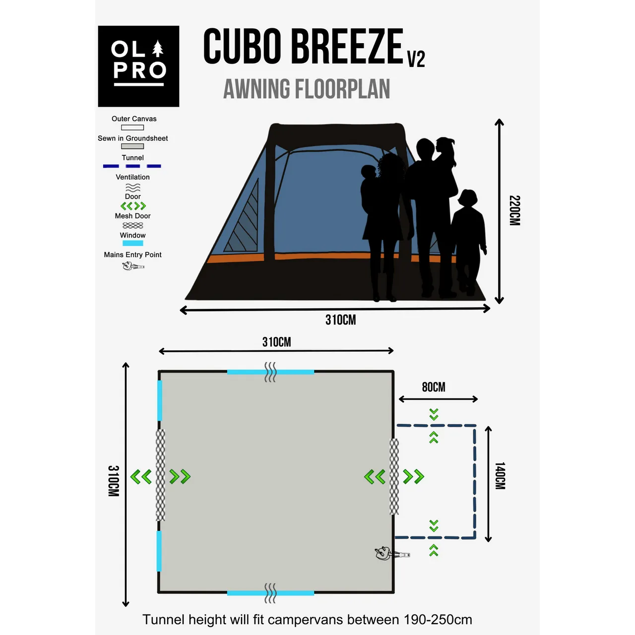 Olpro Cubo Breeze v2 Campervan Awning