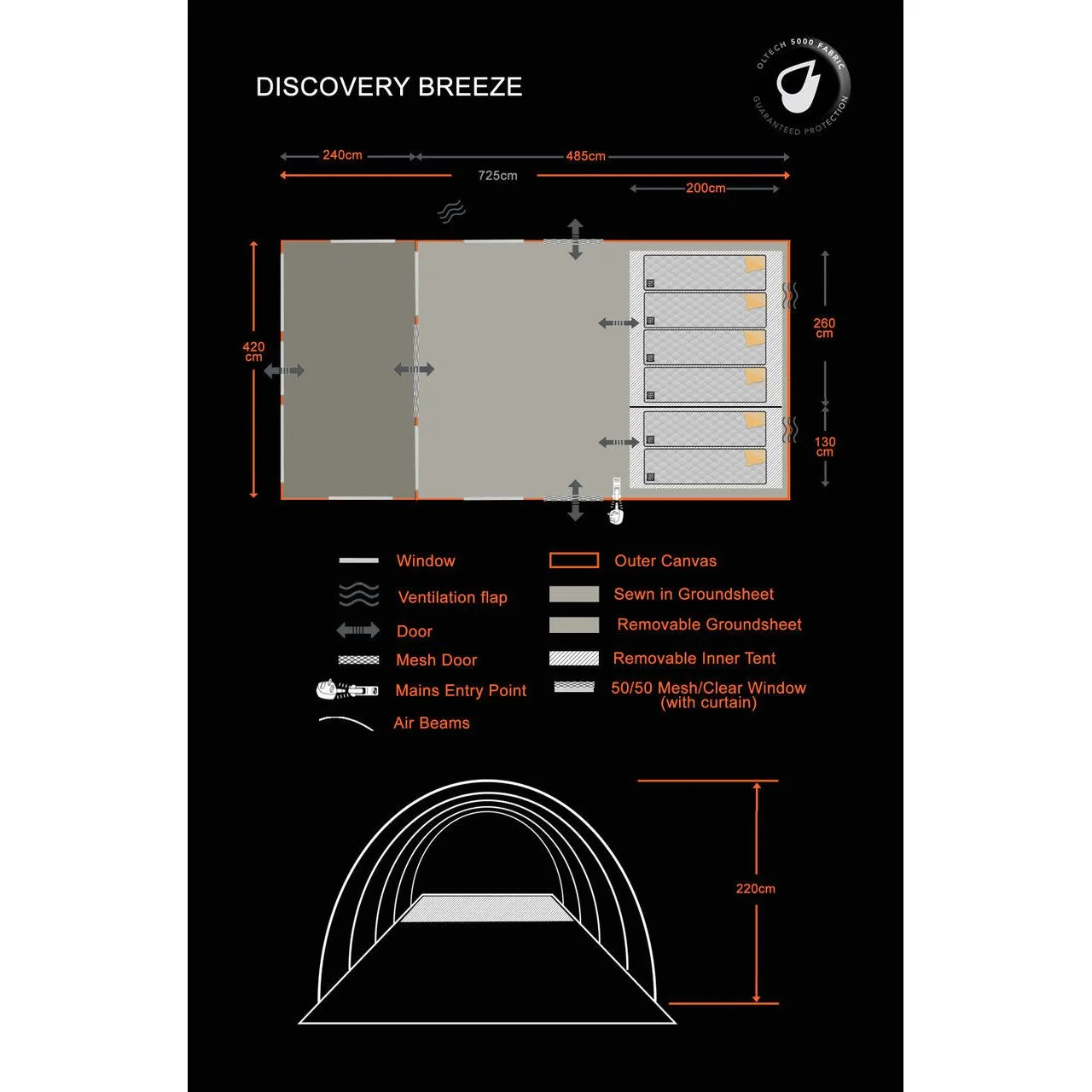 Olpro Discovery Breeze   - 6 Berth Inflatable Tent