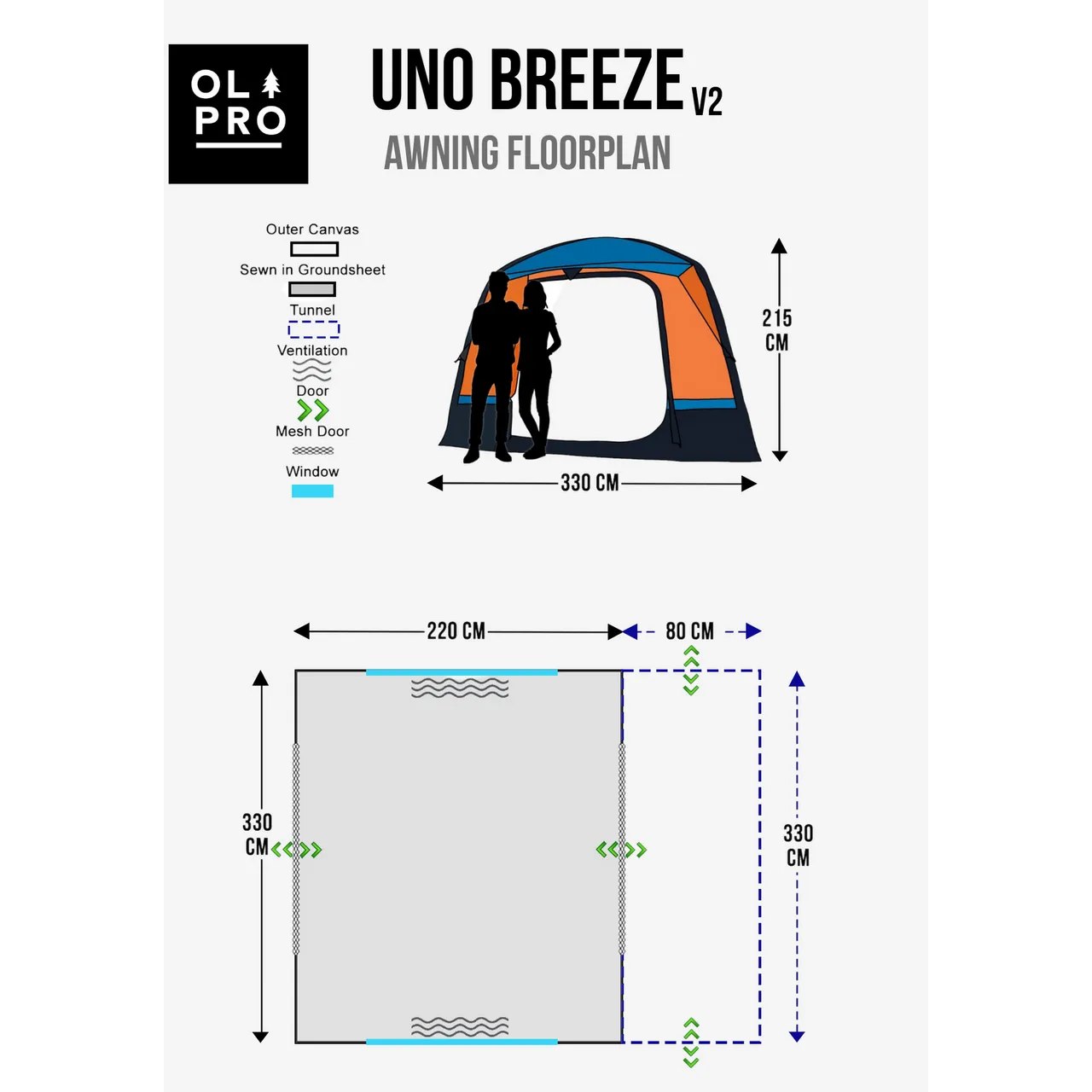 Olpro Uno Breeze v2 Campervan Awning
