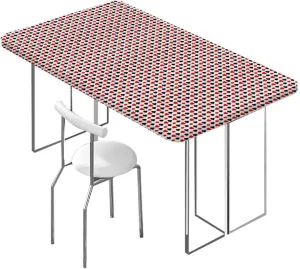 OOzie Red Black Elastic Edge Fitted Table Cloth, Poker Cards Holidays Getaways Tourist Indoor or Outdoor Fitted Table Covers for Banquet Tables Casino Fits up 4 Foot Tables