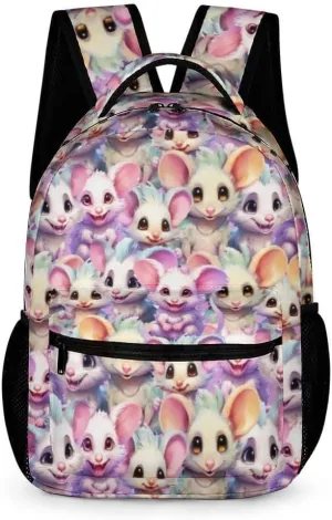 Opossum School Backpack for Kids Girls Boys, 16 Inch Cute Opossums Themed Bookbag, Personalized School Backpack for Students Children, Lightweight, Large Capacity
