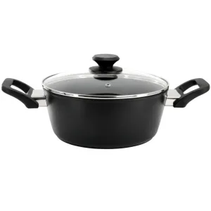 Oster Connelly 4 Quart Textured Nonstick Aluminum Dutch Oven with Lid in Black