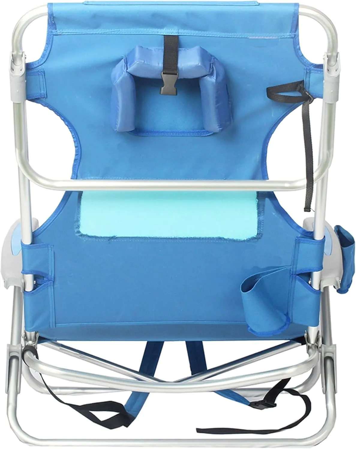 Ostrich Ladies Comfort & On-Your-Back Lightweight Beach Reclining Lawn Chair with Backpack Straps, Outdoor Furniture for Pool, Camping, or Patio, Blue