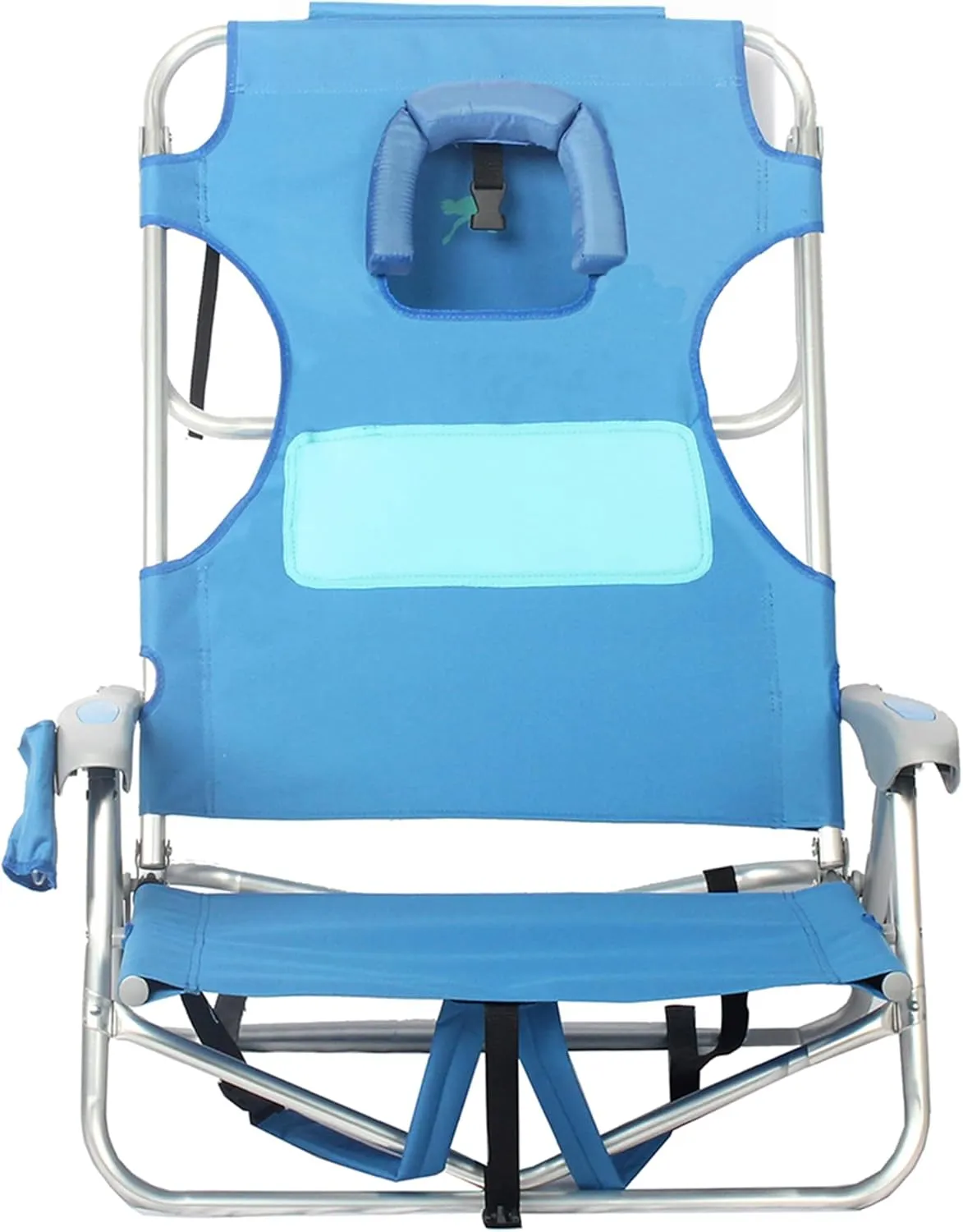 Ostrich Ladies Comfort & On-Your-Back Lightweight Beach Reclining Lawn Chair with Backpack Straps, Outdoor Furniture for Pool, Camping, or Patio, Blue