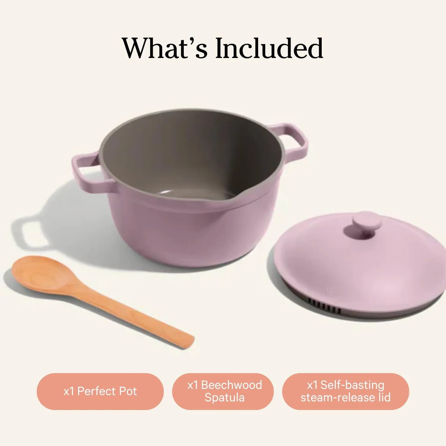 Our Place Perfect Pot - 5.5 Qt. Nonstick Ceramic Sauce Pan with Lid | Versatile Cookware for Stovetop and Oven | Steam, Bake, Braise, Roast | PTFE and PFOA-Free | Toxin-Free, Easy to Clean | Lavender