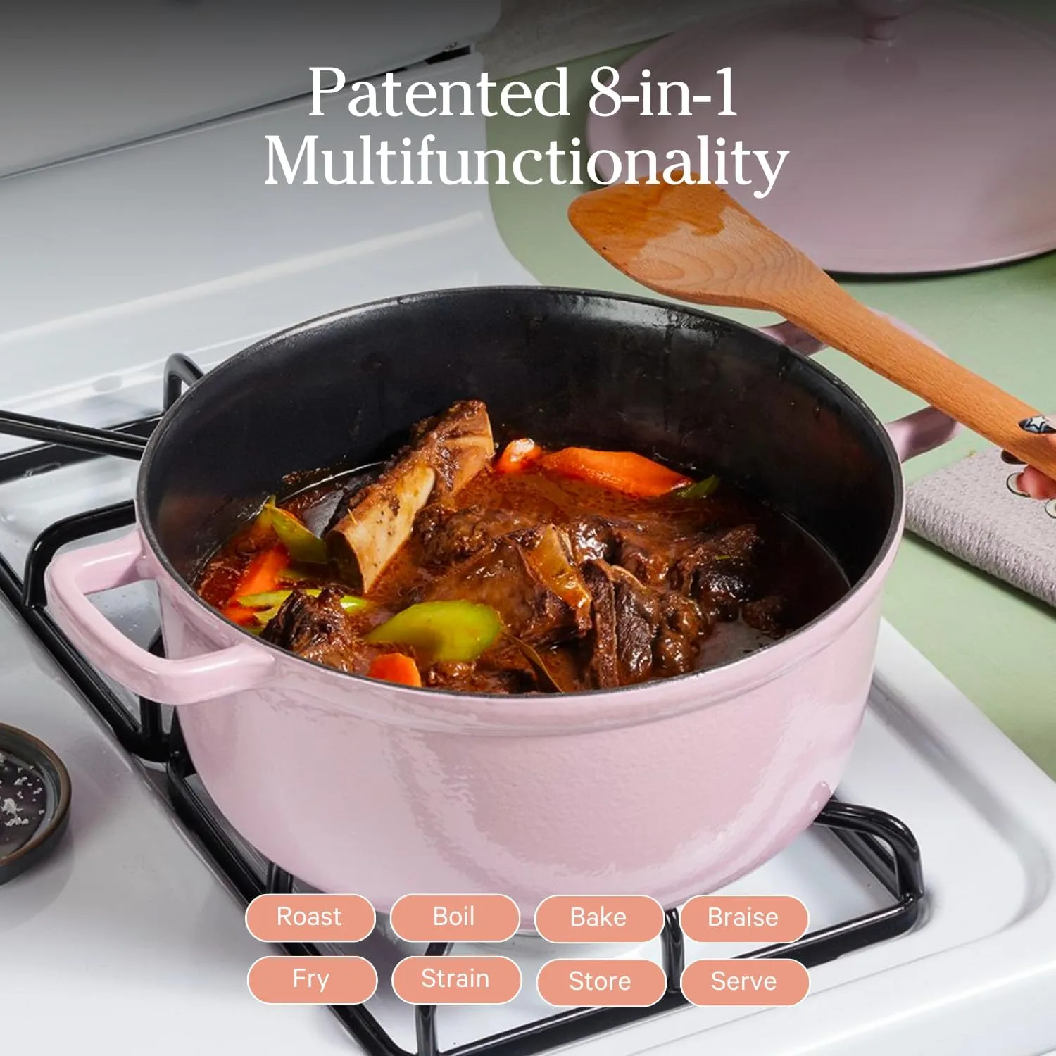 Our Place Perfect Pot - 5.5 Qt. Nonstick Ceramic Sauce Pan with Lid | Versatile Cookware for Stovetop and Oven | Steam, Bake, Braise, Roast | PTFE and PFOA-Free | Toxin-Free, Easy to Clean | Lavender