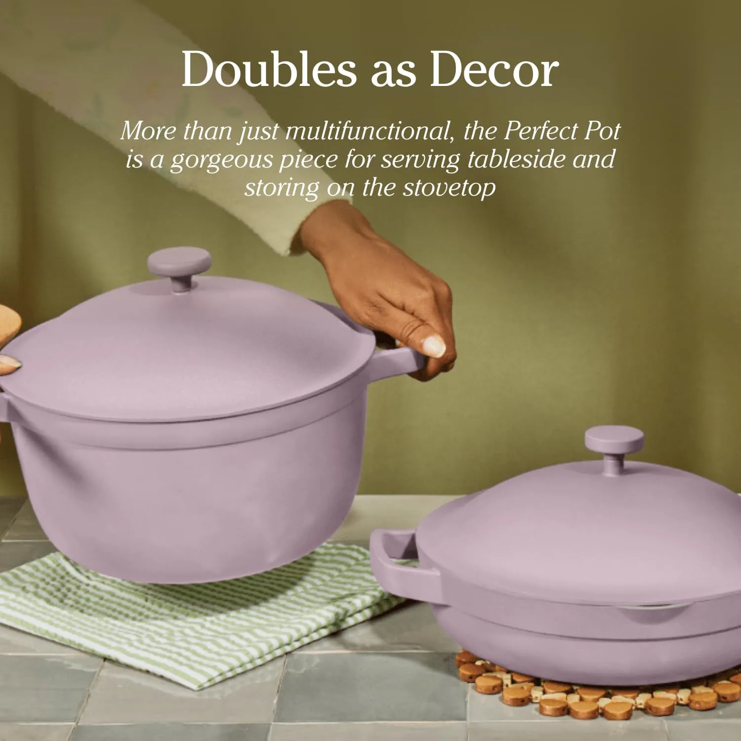 Our Place Perfect Pot - 5.5 Qt. Nonstick Ceramic Sauce Pan with Lid | Versatile Cookware for Stovetop and Oven | Steam, Bake, Braise, Roast | PTFE and PFOA-Free | Toxin-Free, Easy to Clean | Lavender