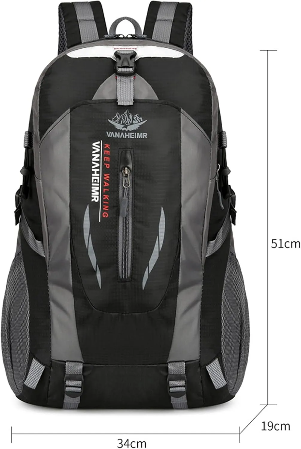 Outdoor backpack, camping mountaineering bag, hiking waterproof, backpack, men's leisure travel sports backpack (Color : Orange)