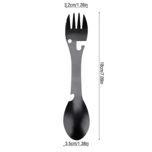 Outdoor Camping Utensils Portable Stainless Steel Foldable Spoon Fork Knife Bottle Opener Combo Set Cutlery Tableware Multitool