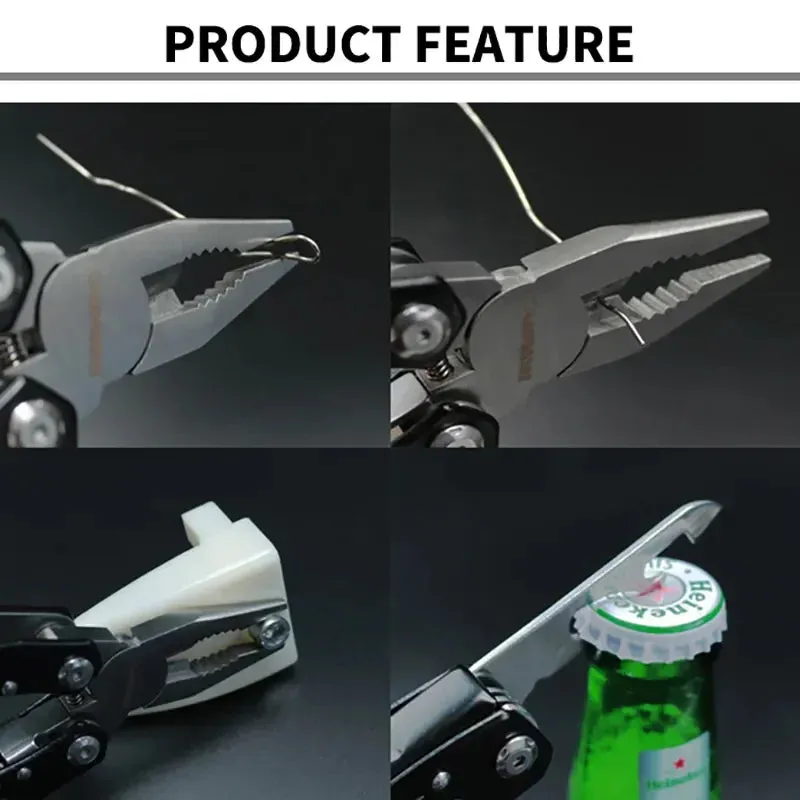 Outdoor Multitool Camping Portable Stainless Steel EDC Folding Multifunction Tools - Emergency Survival Knife Pliers