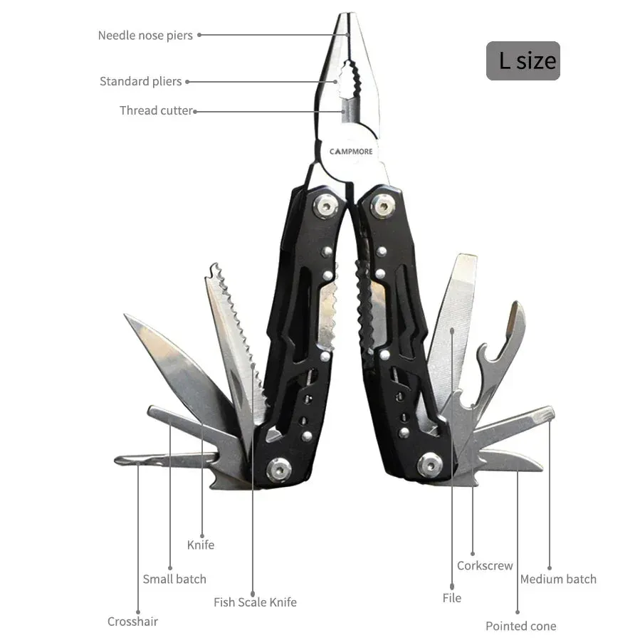 Outdoor Multitool Camping Portable Stainless Steel EDC Folding Multifunction Tools - Emergency Survival Knife Pliers