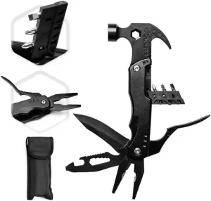 Outdoor Multitool Claw Hammer - Portable Folding Camping Hammer with 14 Functions for Camping, Hiking, Hunting
