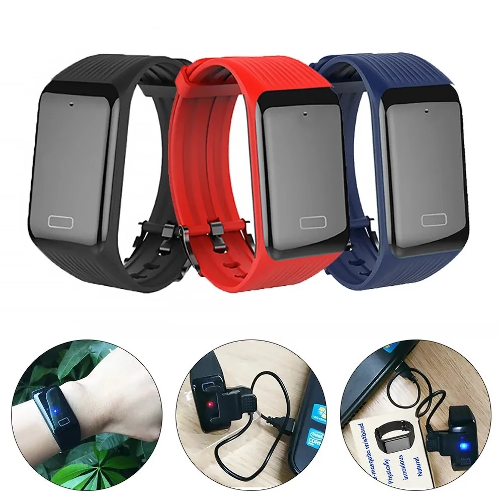 Outdoor Ultrasonic Natural Mosquito Repellent Anti Mosquito Insect Waterproof Long Standby Smart Bracelet
