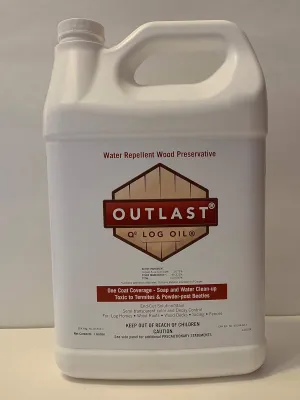 Outlast - Q8 Log Oil Wood Preservative for Decks, Log Homes, End Cuts, & More - Dark Brown - 1 Gallon