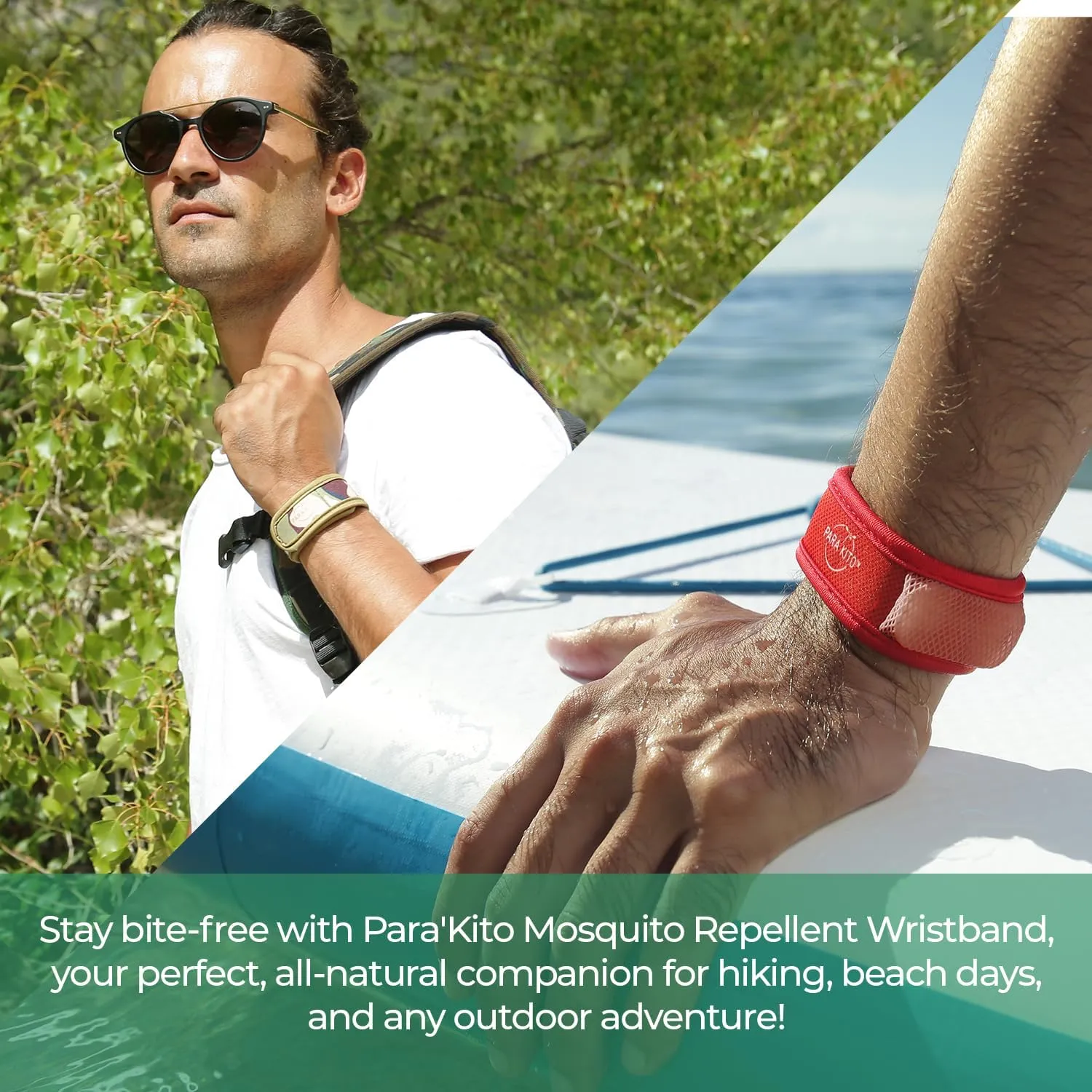 PARA'KITO Mosquito Insect & Bug Repellent Wristband - Waterproof, Outdoor Pest Repeller Bracelet w/Natural Essential Oils (Adventure)
