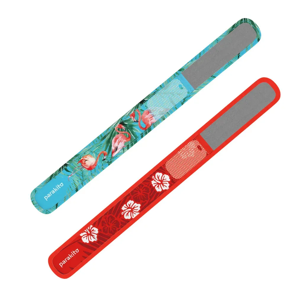 PARA’KITO® Mosquito Repellent Adult Double Wristband - Hawaii red / Flamingo