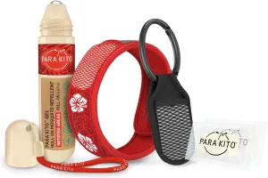 PARA'KITO Mosquito Repellent Bundle - 1 Roll-on | 1 Wristband | 1 Clip (Roll-on   Hawaii   Black)