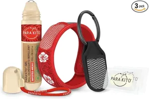 PARA'KITO Mosquito Repellent Bundle - 1 Roll-on | 1 Wristband | 1 Clip (Roll-on   Hawaii   Black)