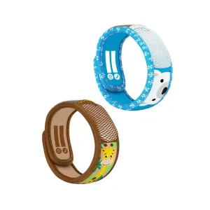 PARA’KITO® Mosquito Repellent Kids Double Wristband - Polar Bear / Girraffe