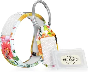 PARA'KITO Natural Mosquito Repellent Wristband & Clip Bundle - Mosquito Bracelets, DEET Free, Waterproof - Insect Protection for Outdoor, Hiking, Camping & Travel Accessories - Flowery