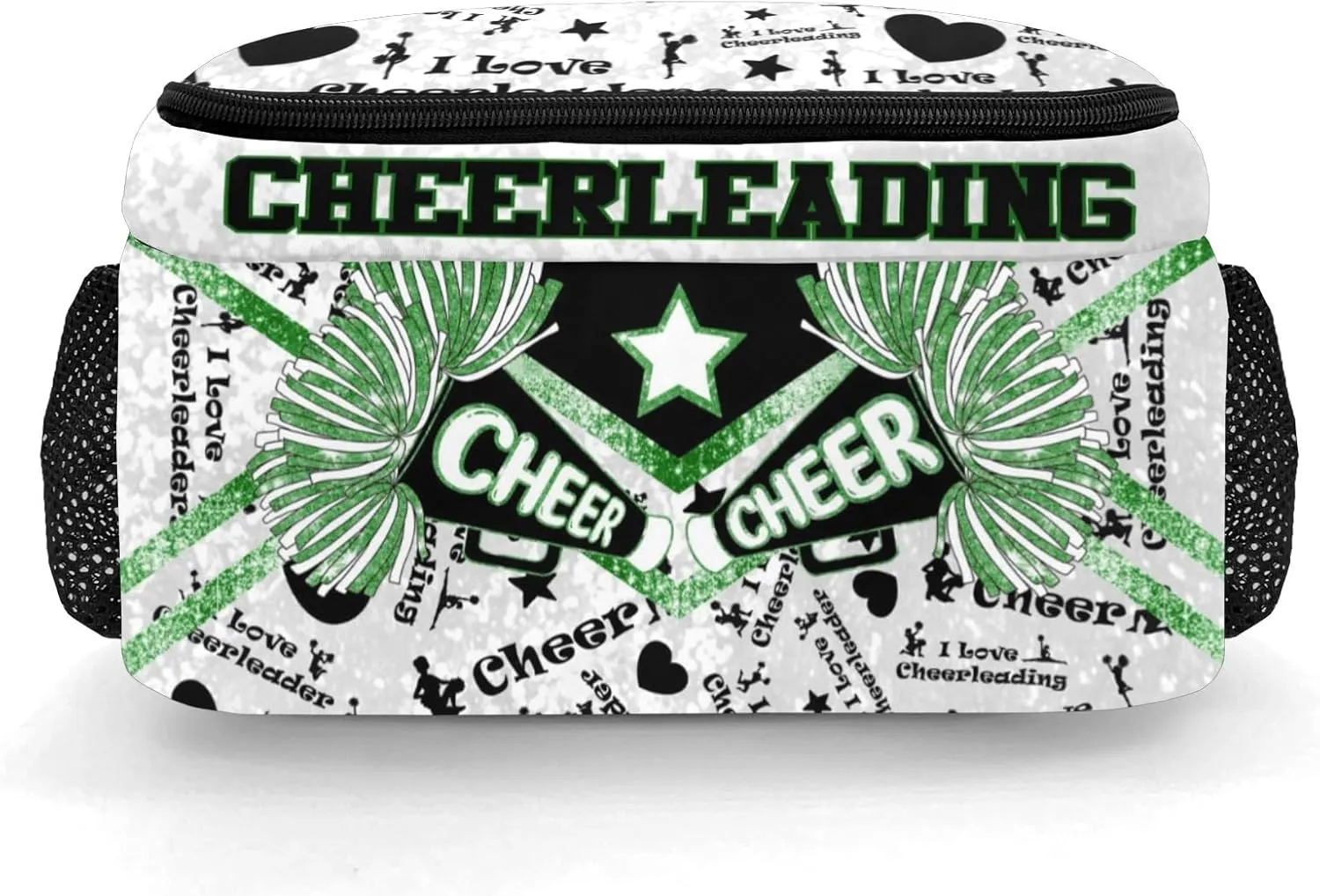 Personalized Cheer Backpack Casual Bag Daypack Schoolbag Laptop Bag for Student Family Party Gift Cheerleader Green Bling Print