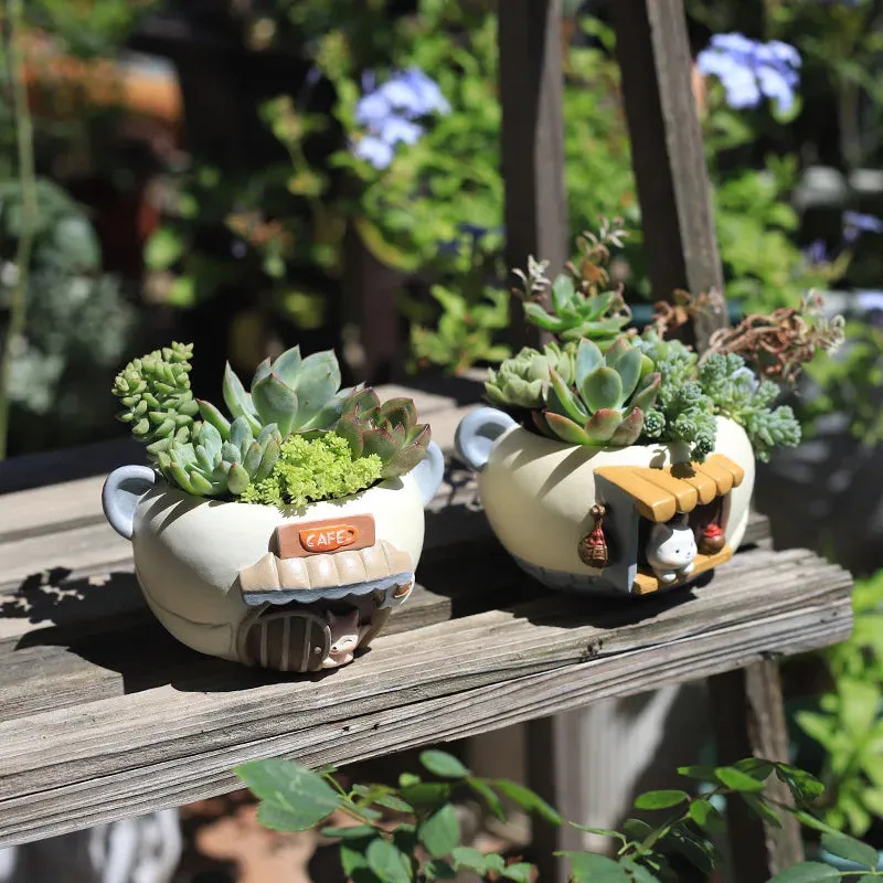 Petit pot de fleur en résine pour animaux de compagnie