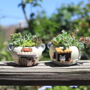Petit pot de fleur en résine pour animaux de compagnie