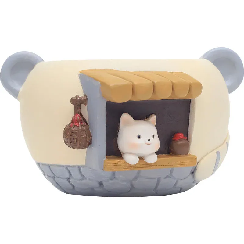 Petit pot de fleur en résine pour animaux de compagnie