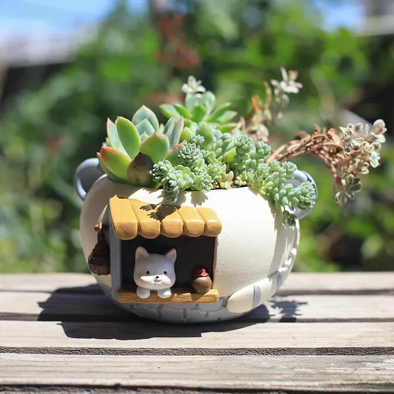 Petit pot de fleur en résine pour animaux de compagnie