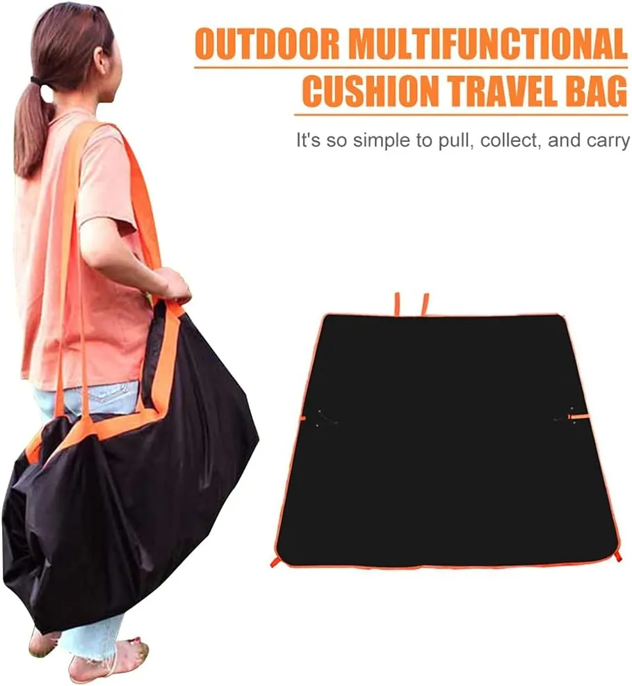 Picnic Blanket Outdoor Waterproof Beach Blanket Portable Folding Ground Mat Cover Sandproof for Picnic Hiking Camping W/Tent Nail Storage Bag