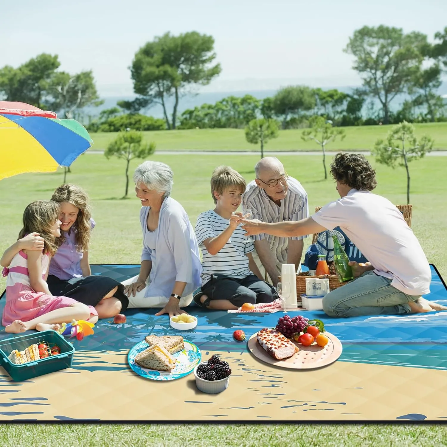 Picnic Blankets 60x80 Sand Repellent Water Resistant Padded Couples Beach Blankey Dogs Backseat Covers Campers Europe Travel Trailer Equipment Outdoorsy Birthday Gift for Girlfriend Teen Kids