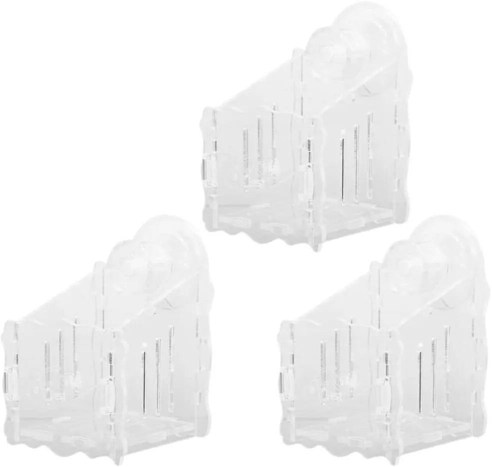 POPETPOP Live Fish Aquarium Plants 3Pcs Aquarium Plant Holder Acrylic Aquatic Decor Plant Cup Pot with Suction Cups for Fish Tank Aquarium Decoration Live Fish Aquarium Plants