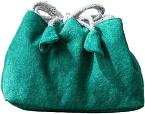 Portable Cotton Tea Set Storage Bag for One Pot and Two Cups | Thickened Clip Travel Bag for Tea Ware(Turquoise)